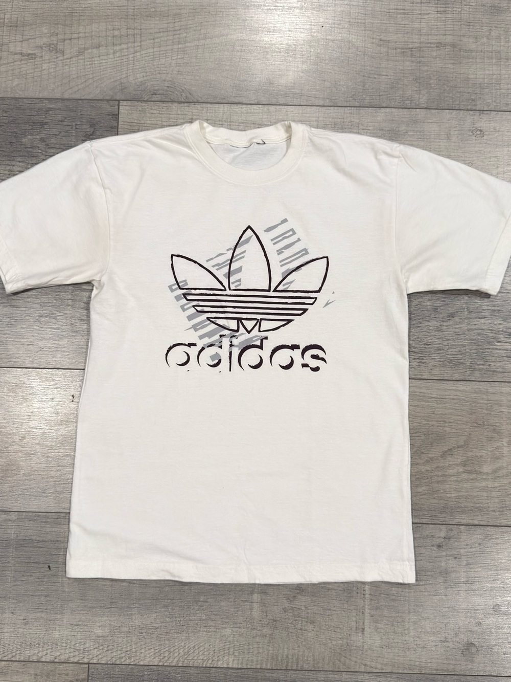 Adidas Men’s White Trefoil Logo Graphic T‑Shirt Size S